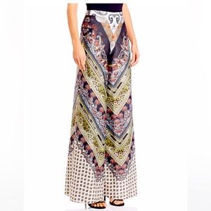 Alice + Olivia Elinor Chevron Paisley High Waist Wide Leg Pants